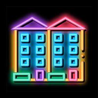 appartement huizen neon gloed icoon illustratie vector