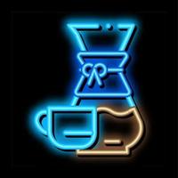 koffie karaf kop neon gloed icoon illustratie vector