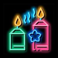 aromatisch brandend kaarsen neon gloed icoon illustratie vector
