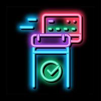 pos terminal goedgekeurd kaart neon gloed icoon illustratie vector