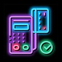 kaart pos terminal neon gloed icoon illustratie vector