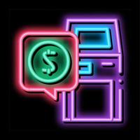 bank terminal neon gloed icoon illustratie vector