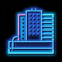 water behandeling tank en afname buis neon gloed icoon illustratie vector