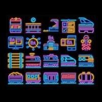 trein het spoor vervoer neon gloed icoon illustratie vector