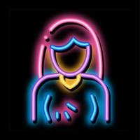 borst zwelling symptoom van zwangerschap neon gloed icoon illustratie vector