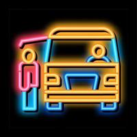 snel voedsel busje voertuig neon gloed icoon illustratie vector
