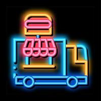 snel voedsel vrachtauto neon gloed icoon illustratie vector