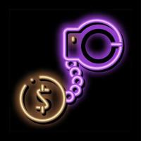 gevangenis of vrijheid voor geld borgtocht neon gloed icoon illustratie vector