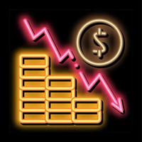 monetair afwijzen neon gloed icoon illustratie vector