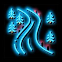 ski bijhouden neon gloed icoon illustratie vector