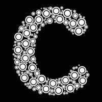 alfabet brief c kleur boek bladzijde ontwerp met ronde meetkundig cirkel vormen stijl vector