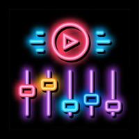 film maker instellingen neon gloed icoon illustratie vector