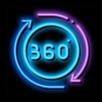 360 mate visie neon gloed icoon illustratie vector