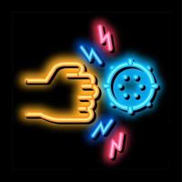 virus controle neon gloed icoon illustratie vector