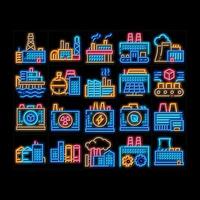 fabriek industrieel neon gloed icoon illustratie vector