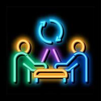 uitwisseling van computer ervaring neon gloed icoon illustratie vector