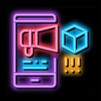 telefoon kennisgeving van pakket neon gloed icoon illustratie vector