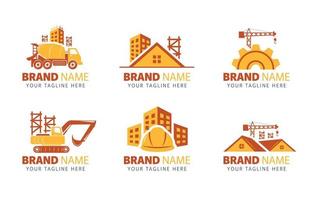 bouwbedrijf logo set vector