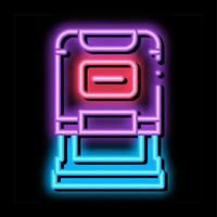 rechtbank zegel neon gloed icoon illustratie vector