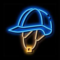 jockey helm neon gloed icoon illustratie vector