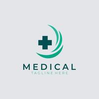 kruis teken medisch logo gezondheid symbool apotheek pictogram. platte vector logo ontwerpsjabloon element