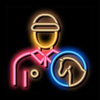 Mens jockey neon gloed icoon illustratie vector