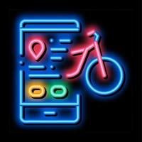 fiets sharing Diensten telefoon optie neon gloed icoon illustratie vector