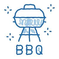 bbq uitrusting tekening icoon hand- getrokken illustratie vector