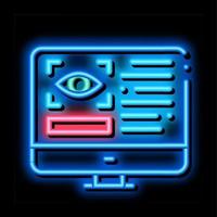 optometrie online informatie neon gloed icoon illustratie vector