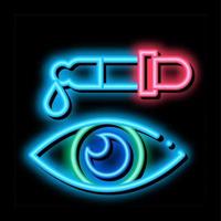 oog geneeskunde druppelaar pipet neon gloed icoon illustratie vector