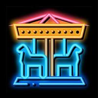 dier carrousel neon gloed icoon illustratie vector