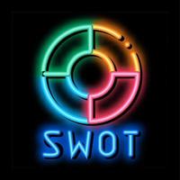 swot cirkel het formulier neon gloed icoon illustratie vector