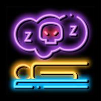 dood slaap Mens neon gloed icoon illustratie vector