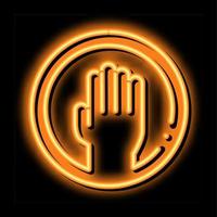 hand- ronde kader neon gloed icoon illustratie vector