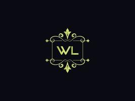 typografie wl logo icoon, uniek wl luxe kleurrijk brief logo vector