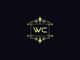 typografie wc logo icoon, uniek wc luxe kleurrijk brief logo vector