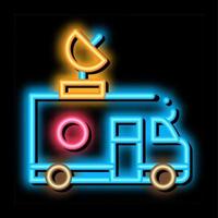 verslaggever vrachtauto neon gloed icoon illustratie vector