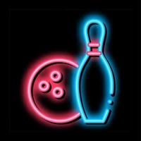 spel bal kegelvormig neon gloed icoon illustratie vector