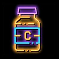 fles vitamine voeding neon gloed icoon illustratie vector