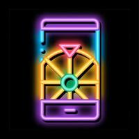 telefoon roulette neon gloed icoon illustratie vector