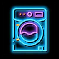 wasserij onderhoud machine neon gloed icoon illustratie vector