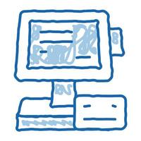 pos terminal Scherm en kaart tekening icoon hand- getrokken illustratie vector