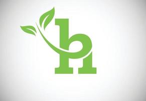 eerste brief h en blad logo. milieuvriendelijk logo concept. modern vector logo voor ecologisch bedrijf en bedrijf identiteit