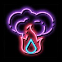 brand met rook wildvuur neon gloed icoon illustratie vector