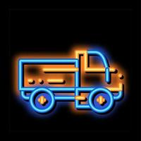 bouwland levering vrachtauto neon gloed icoon illustratie vector