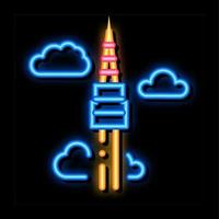 Koreaans toren neon gloed icoon illustratie vector