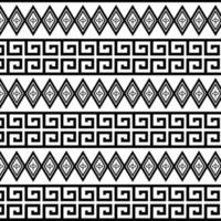 etnisch naadloos tribal aztec traditioneel patroon zwart en wit geschikt voor kleding vector