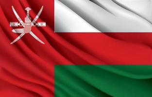 Oman nationaal vlag golvend realistisch vector illustratie