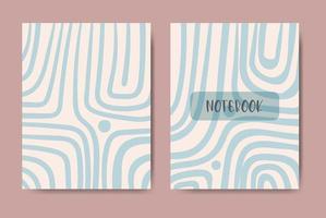 persoonlijk dagboek sjabloon set, met abstract boho illustratie achtergrond. vector ontwerp.