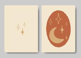 mysterie maan en sterren kladblok sjabloon. van toepassing voor notitieboekje dekt, planners, brochures, boeken, catalogus vector